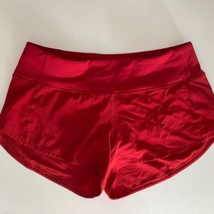 Luluulemon Red Speed Up Shorts 4